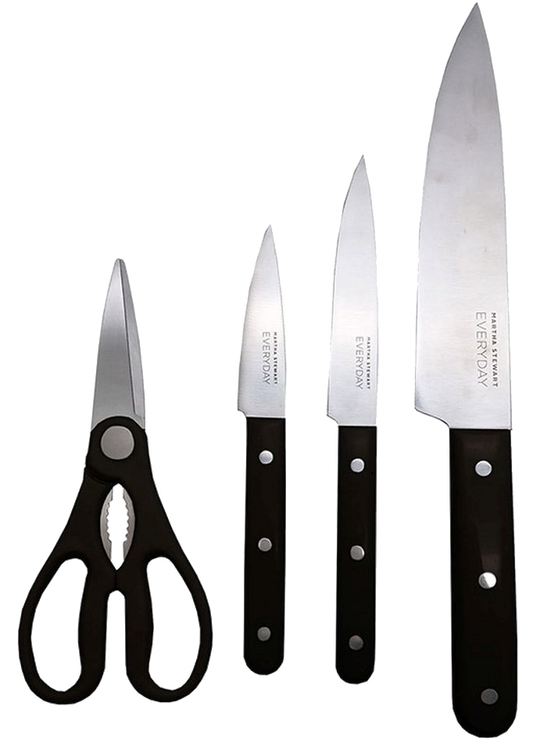 Cuchillo martha stewart 123403.04 4 piezas negro inox 1.4/1.7mm