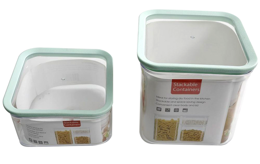 Contenedor martha stewart 131106.04 4 piezas transparente apilable c/tapa