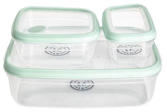 Contenedor martha stewart 131107.06 6 piezas cuadrado/rectangular transparente c/tapa