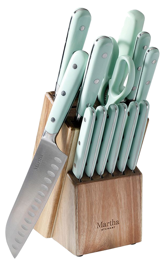 Cuchillo martha stewart 113010.14 14 piezas azul inox/baquelita