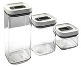 Contenedor martha stewart 136548.06 3piezas acrilico transparente c/tapa