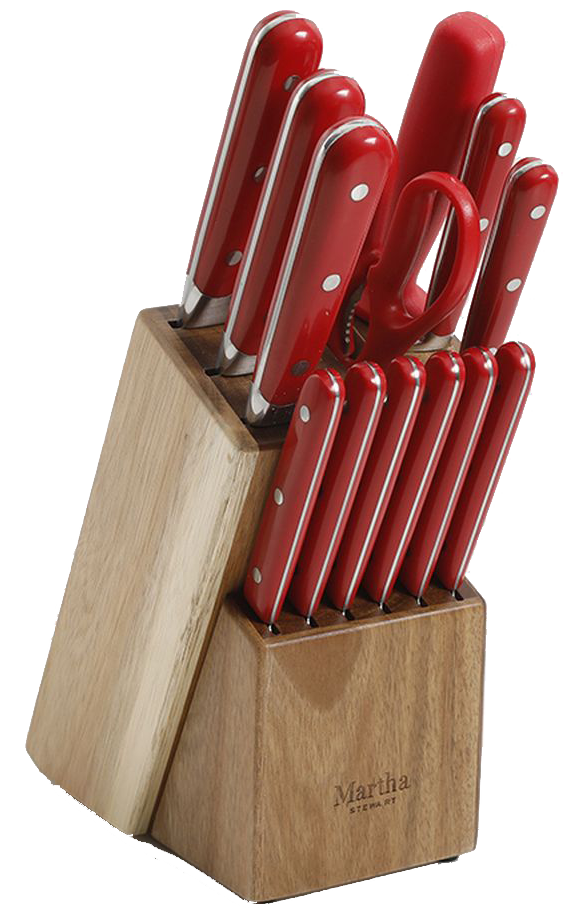 Cuchillo martha stewart 120049.14 14 piezas rojo inox/baquelita