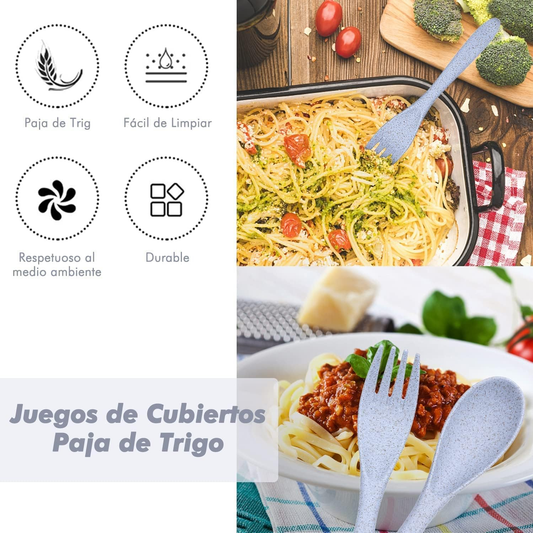 Cubiertos Oe roca biodegradables 3piezas beige colores varios estuche