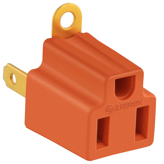 CLAVIJA STEREN 905-100 ADAPTADORA 3 A 2OJILLOS NARANJA