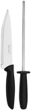 Cuchillo Tramontina 23498011 2pzas 7" afilador 8" negro