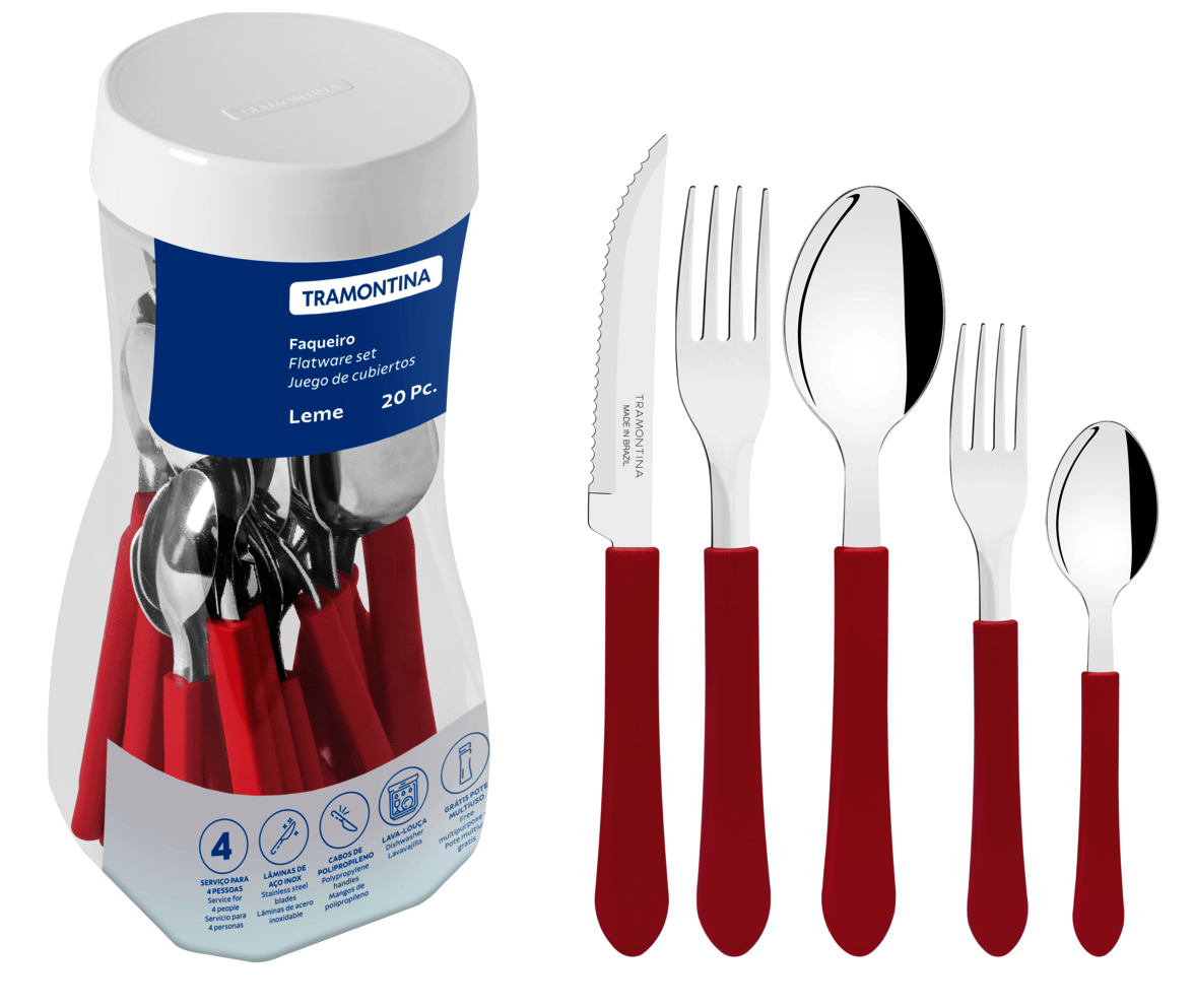 Cubierto Tramontina 23198018 leme 20piezas negro