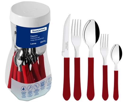 Cubierto Tramontina 23198018 leme 20piezas negro
