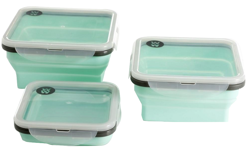 Contenedor weight watchers 116835.03 3piezas verde silicon retractil