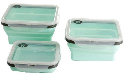 Contenedor weight watchers 116835.03 3piezas verde silicon retractil