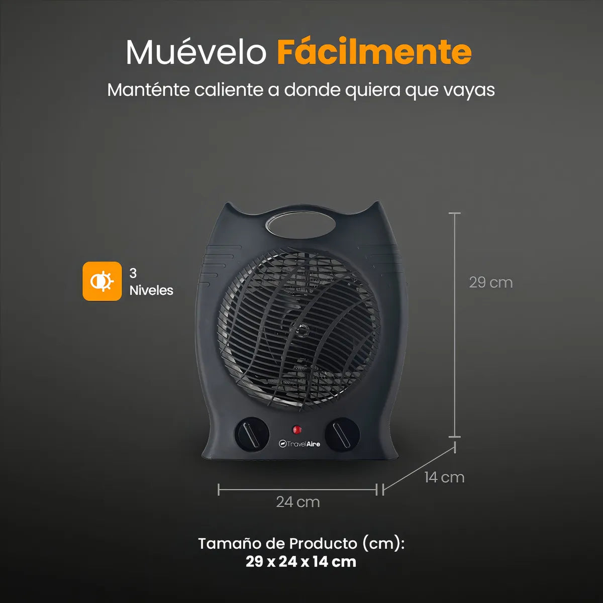 CALEFACTOR TRAVEL AIRE TAE514 800/1600W TERMOVENTILADOR