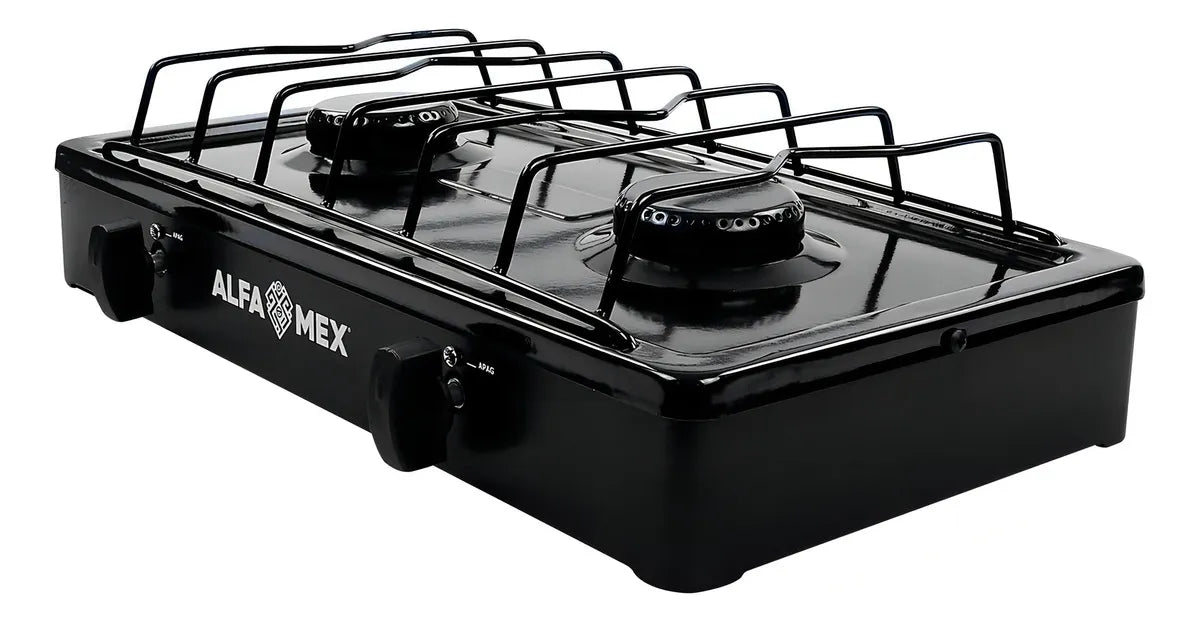 PARRILLA ALFA_MEX 303-4 2QUEMADORES MESA NEGRO - Ekar de Gas