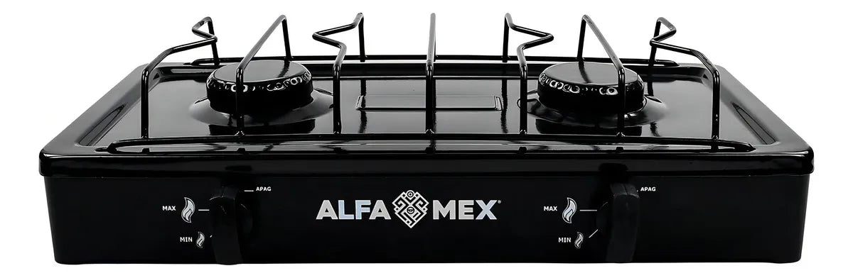 PARRILLA ALFA_MEX 303-4 2QUEMADORES MESA NEGRO - Ekar de Gas