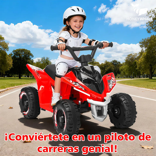 CUATRIMOTO HONEY_WHALE BDQ-009 12-18W VEL_MAX_4KM/H SOPORTE_30KG METAL ROJO