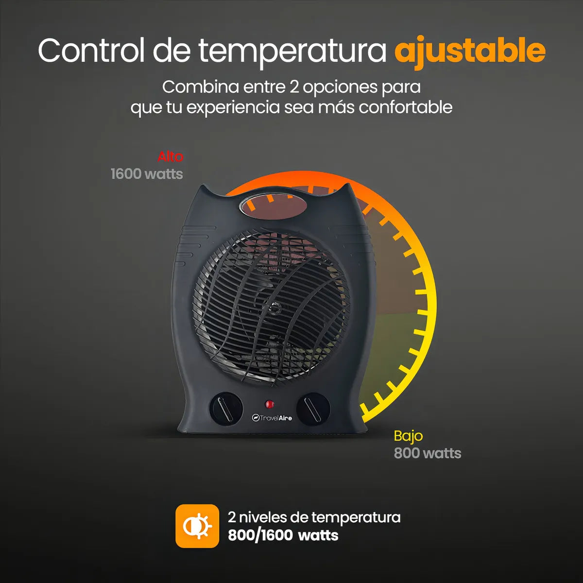 CALEFACTOR TRAVEL AIRE TAE514 800/1600W TERMOVENTILADOR