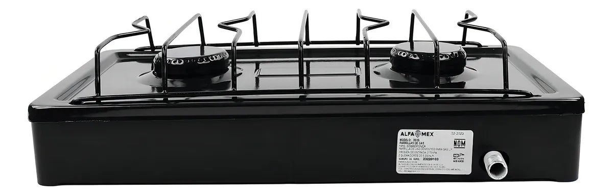 PARRILLA ALFA_MEX 303-4 2QUEMADORES MESA NEGRO - Ekar de Gas