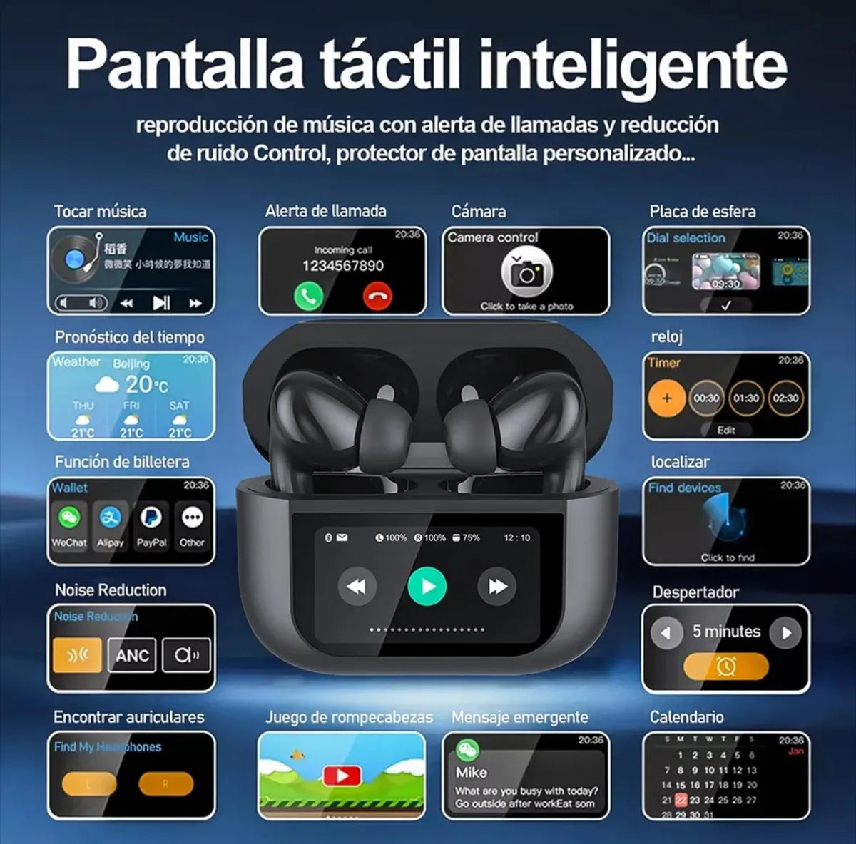 AUDIFONOS G-TIDE FUTURE POD DWS1 NEGRO - Ekar de Gas