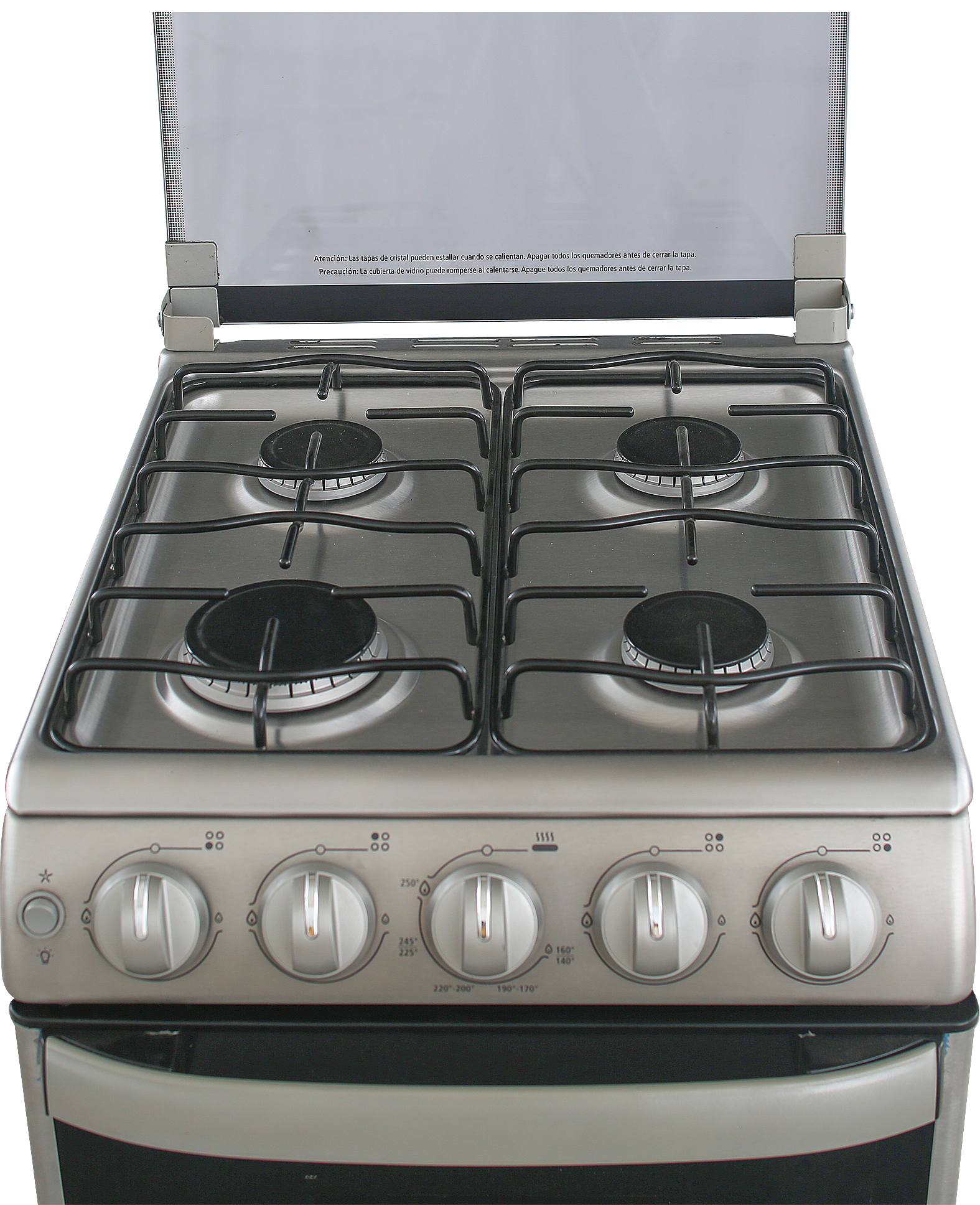 Estufa Mabe em5046caix piso 20pulgadas gris cubierta inox capelo