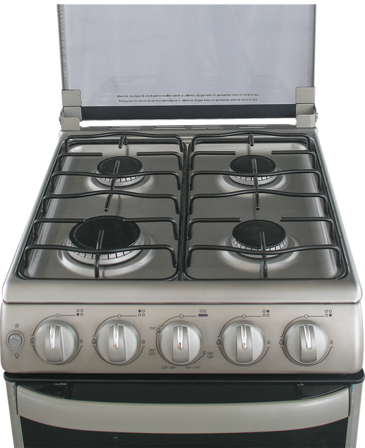 Estufa Mabe em5046caix piso 20pulgadas gris cubierta inox capelo