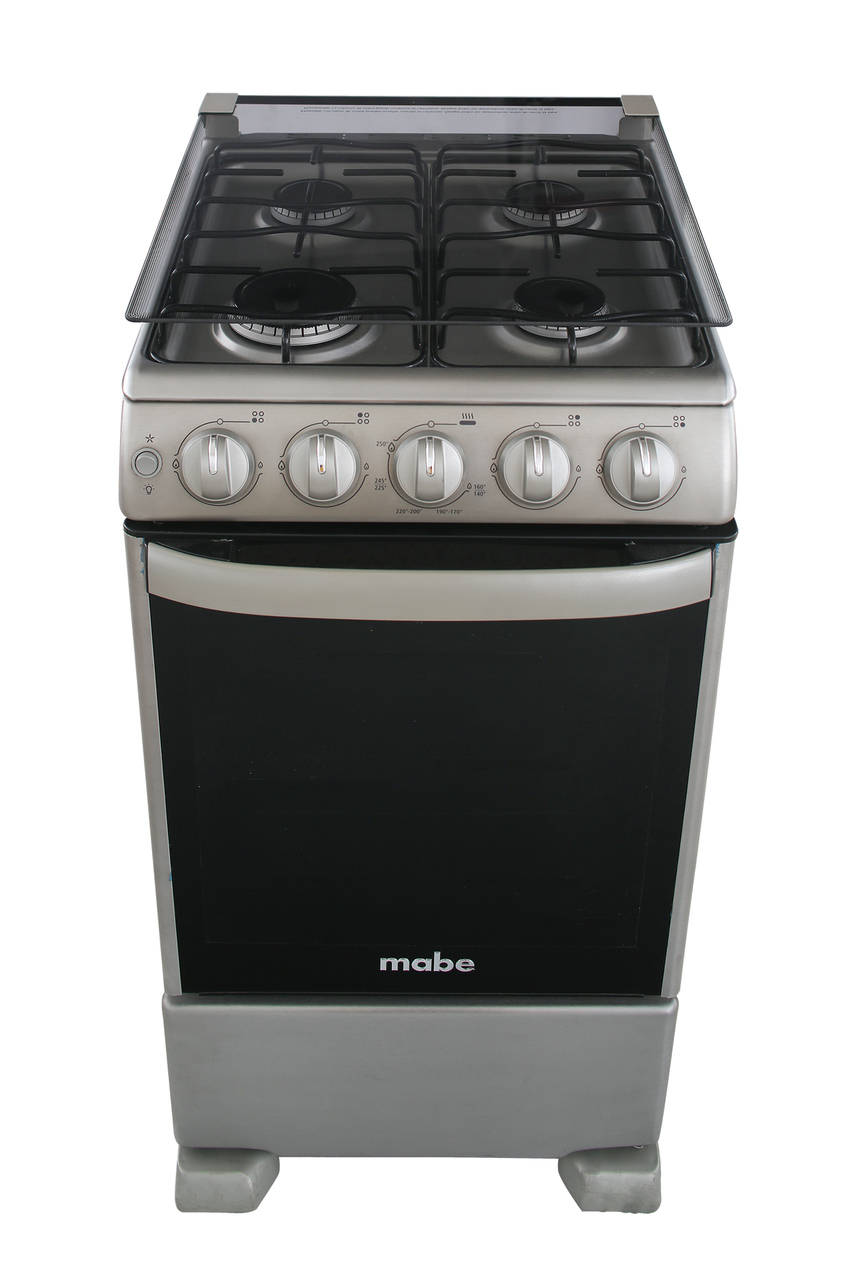 Estufa Mabe em5046caix piso 20pulgadas gris cubierta inox capelo