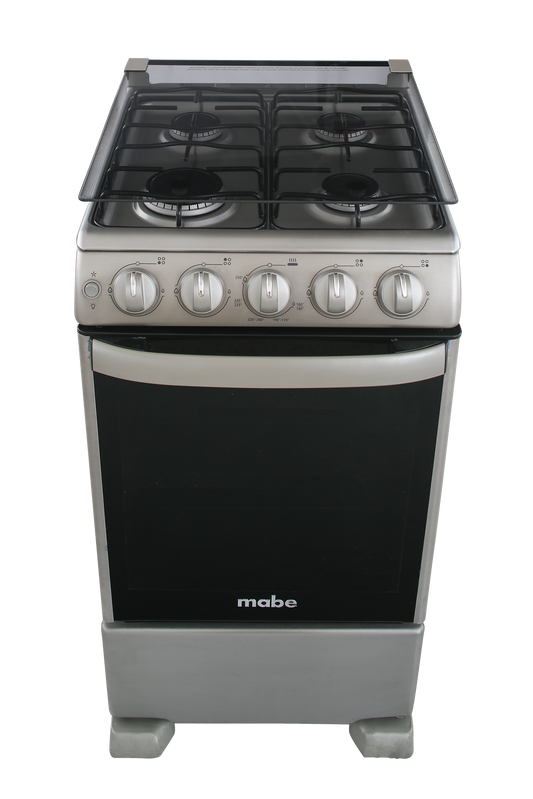 Estufa Mabe em5046caix piso 20pulgadas gris cubierta inox capelo