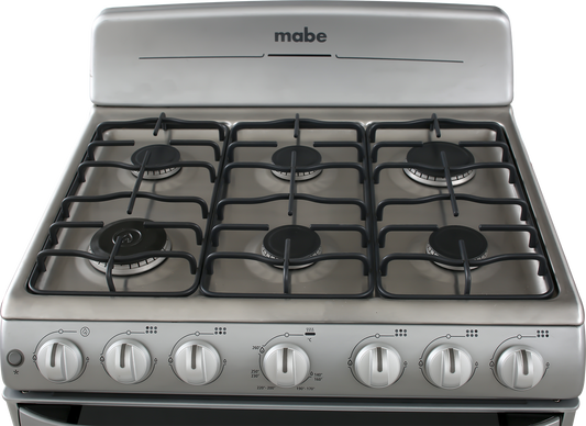 ESTUFA MABE EM7654BFIS PISO 30PULGADAS GRIS INOX FUNDICION PANORAMICA