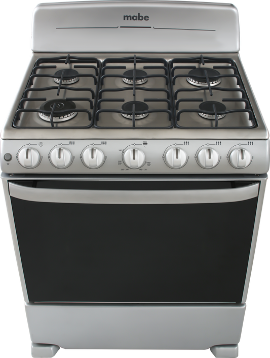 ESTUFA MABE EM7654BFIS PISO 30PULGADAS GRIS INOX FUNDICION PANORAMICA