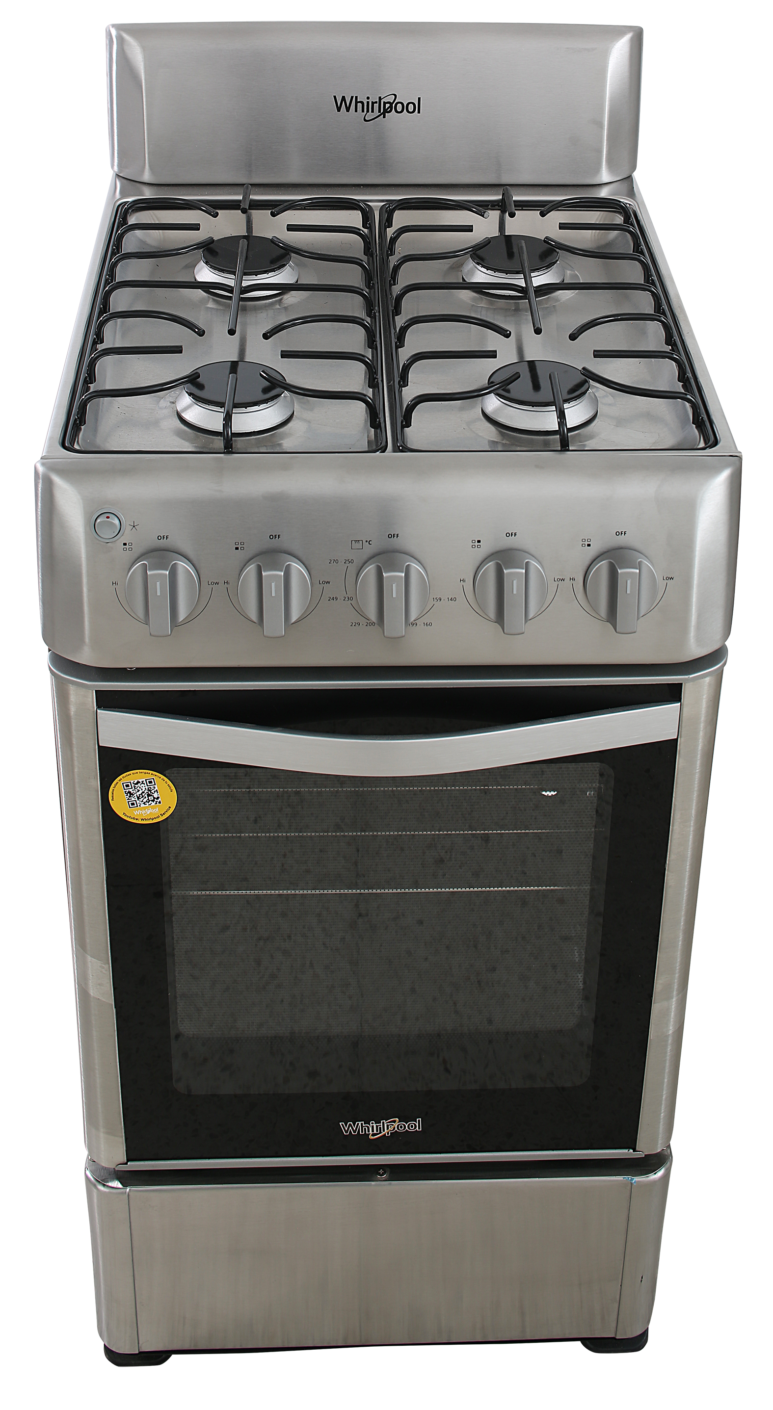 ESTUFA WHIRLPOOL WWR3000S PISO 20PULGADAS GRIS ACERO INOXIDABLE