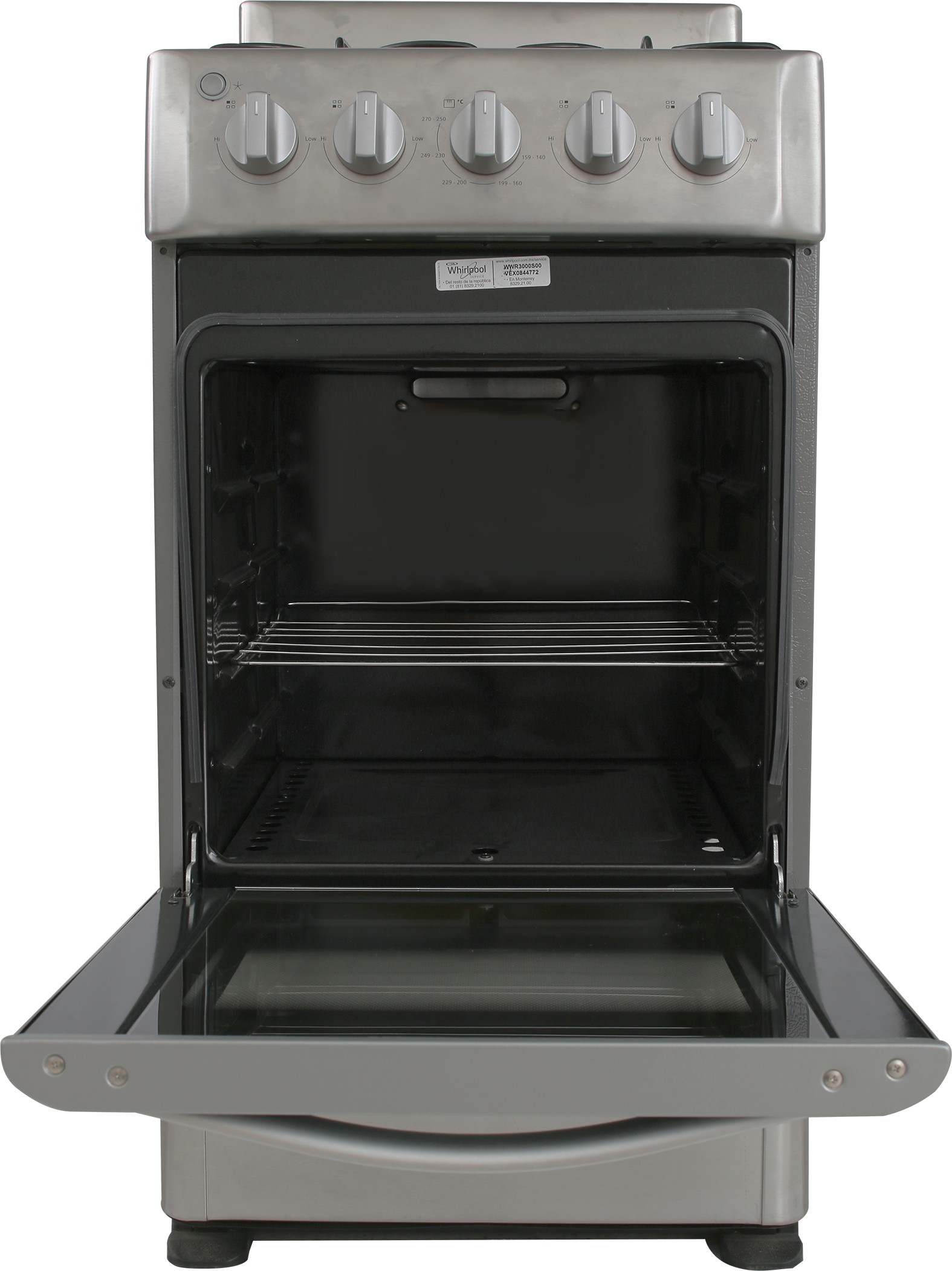 ESTUFA WHIRLPOOL WWR3000S PISO 20PULGADAS GRIS ACERO INOXIDABLE