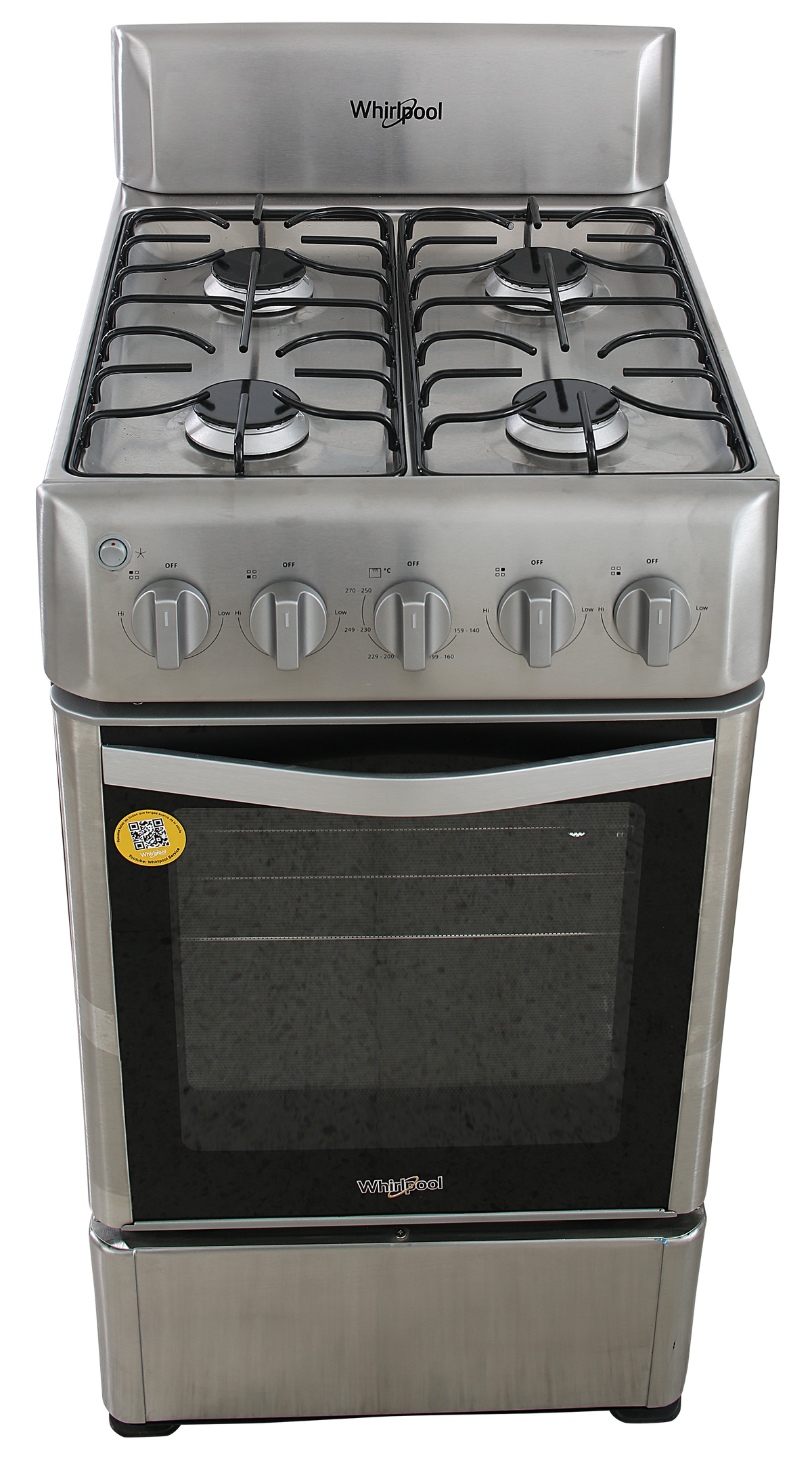 ESTUFA WHIRLPOOL WWR3000S PISO 20PULGADAS GRIS ACERO INOXIDABLE