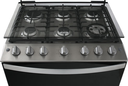 Estufa Whirlpool wfr5000d piso 30pulgadas gris capelo hierro asador