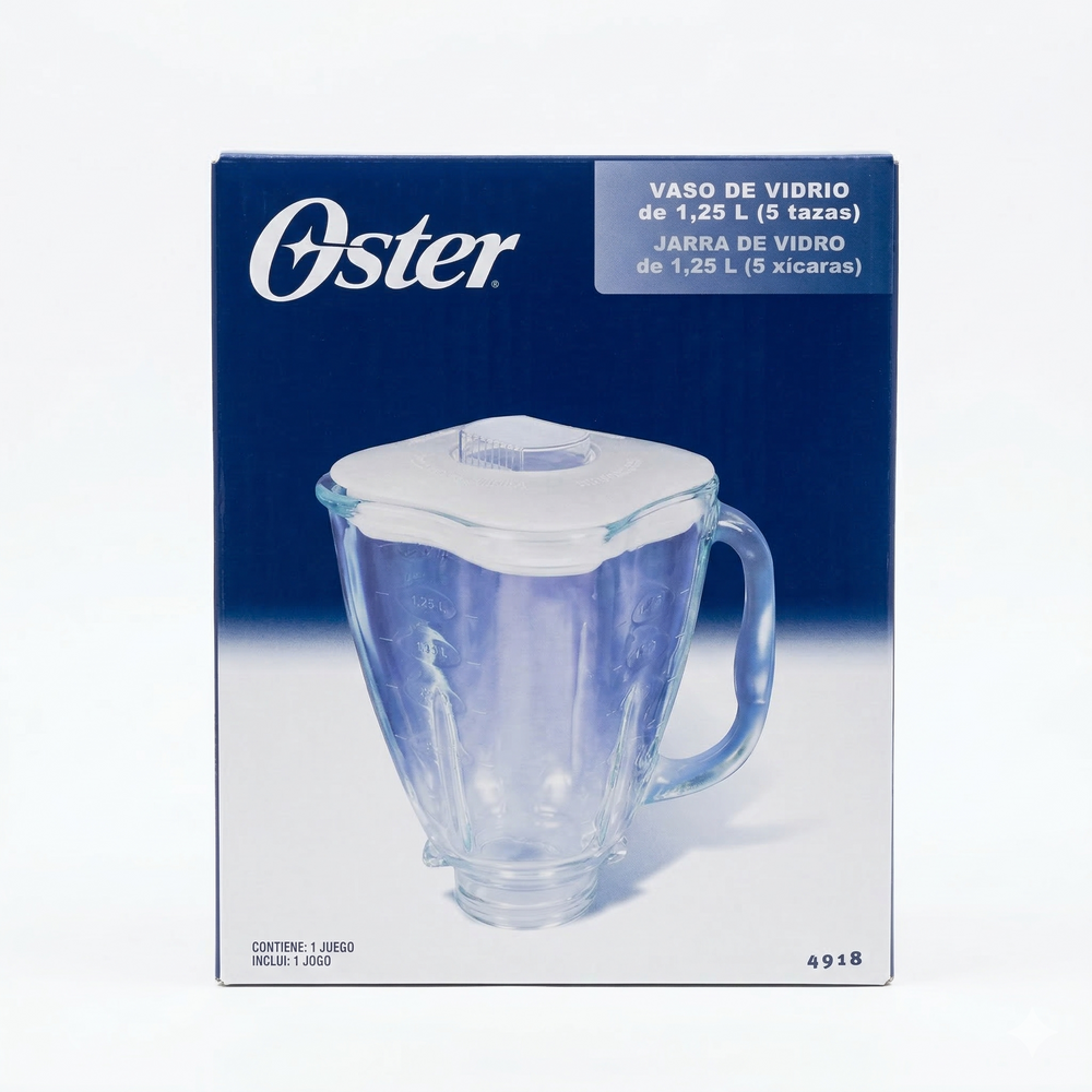 Repuesto Vaso Oster 1.25L Vidrio Tipo Trébol 4918011805 - Ekar de Gas
