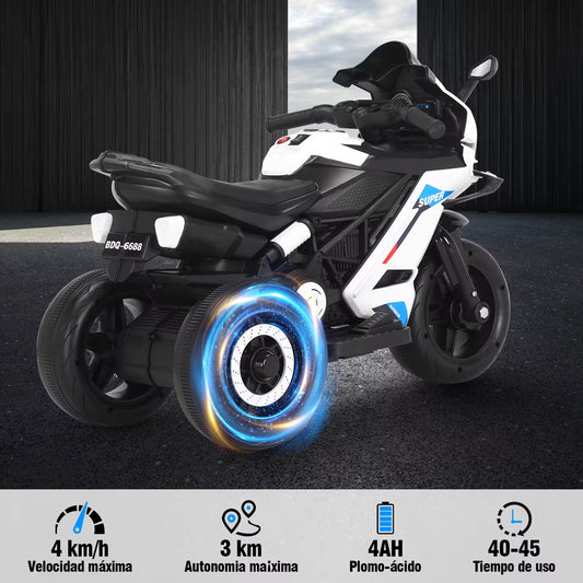 MOTO HONEY_WHALE BDQ-6688 12-18W VEL_MAX_4KM/H SOPORTE_30KG METAL BLANCO