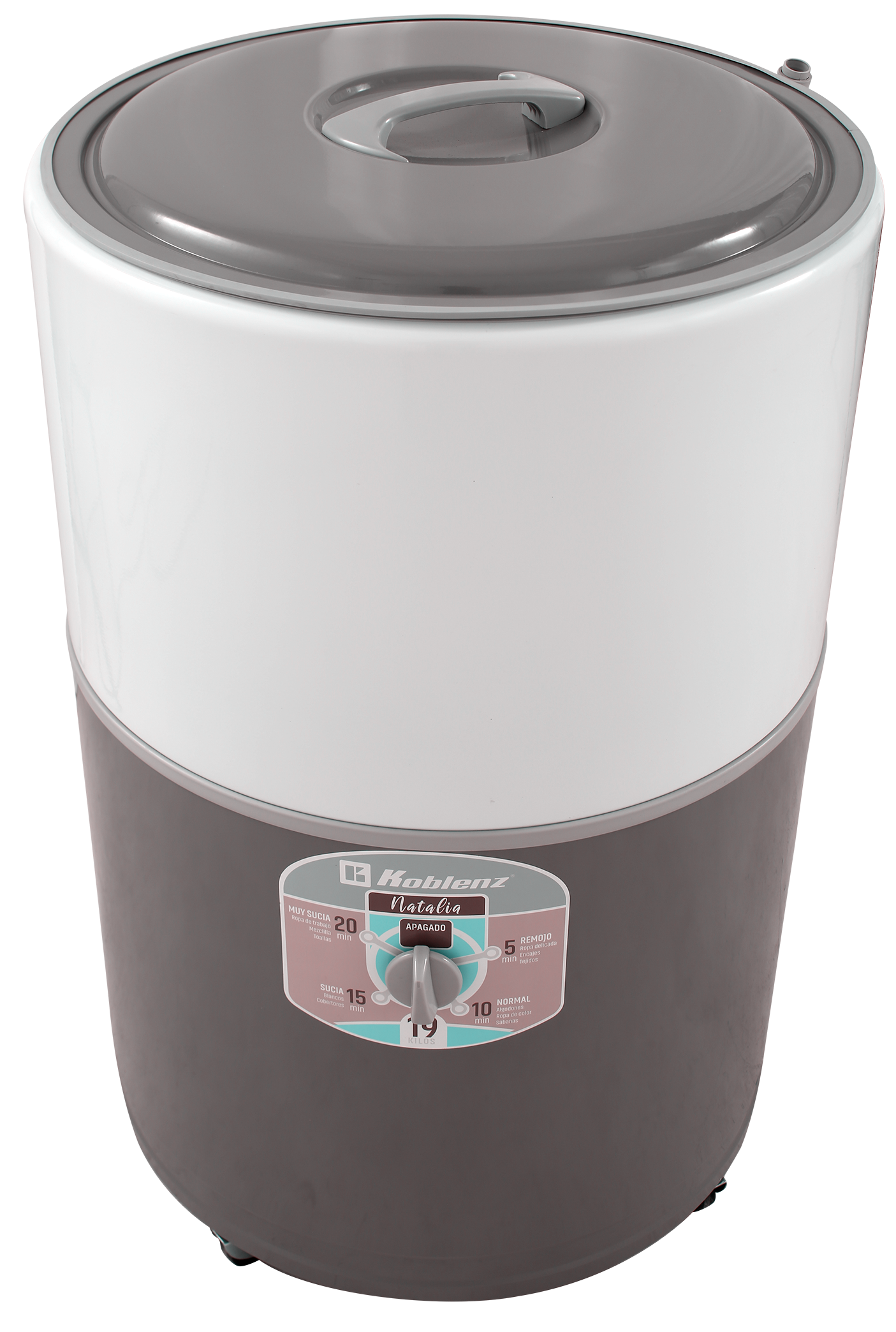 LAVADORA KOBLENZ LRK-19P REDONDA 19KG GRIS/BLANCO NATALIA