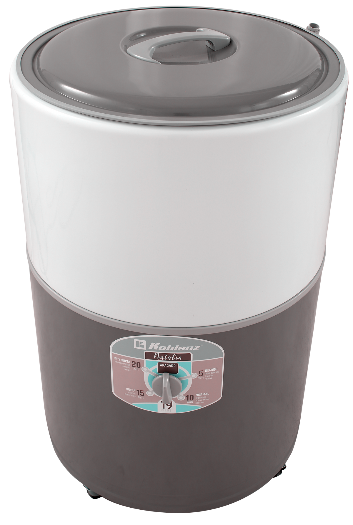 LAVADORA KOBLENZ LRK-19P REDONDA 19KG GRIS/BLANCO NATALIA