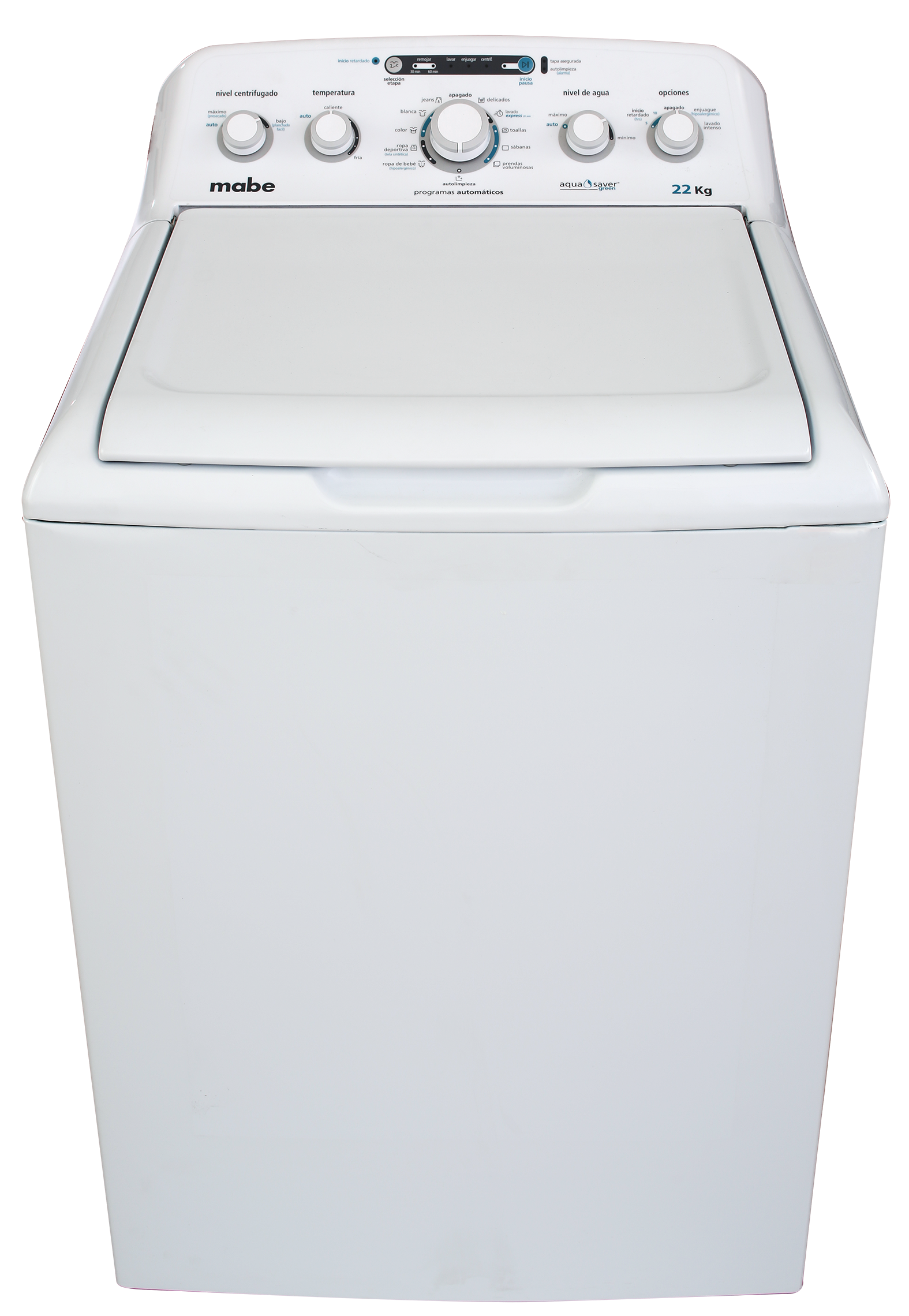 LAVADORA MABE LMA72215CBAB0 AUT 22KG BLANCO TAPA CIEGA