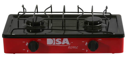 PARRILLA DISA 02-02-0-100 2QUEMADORES ROJO