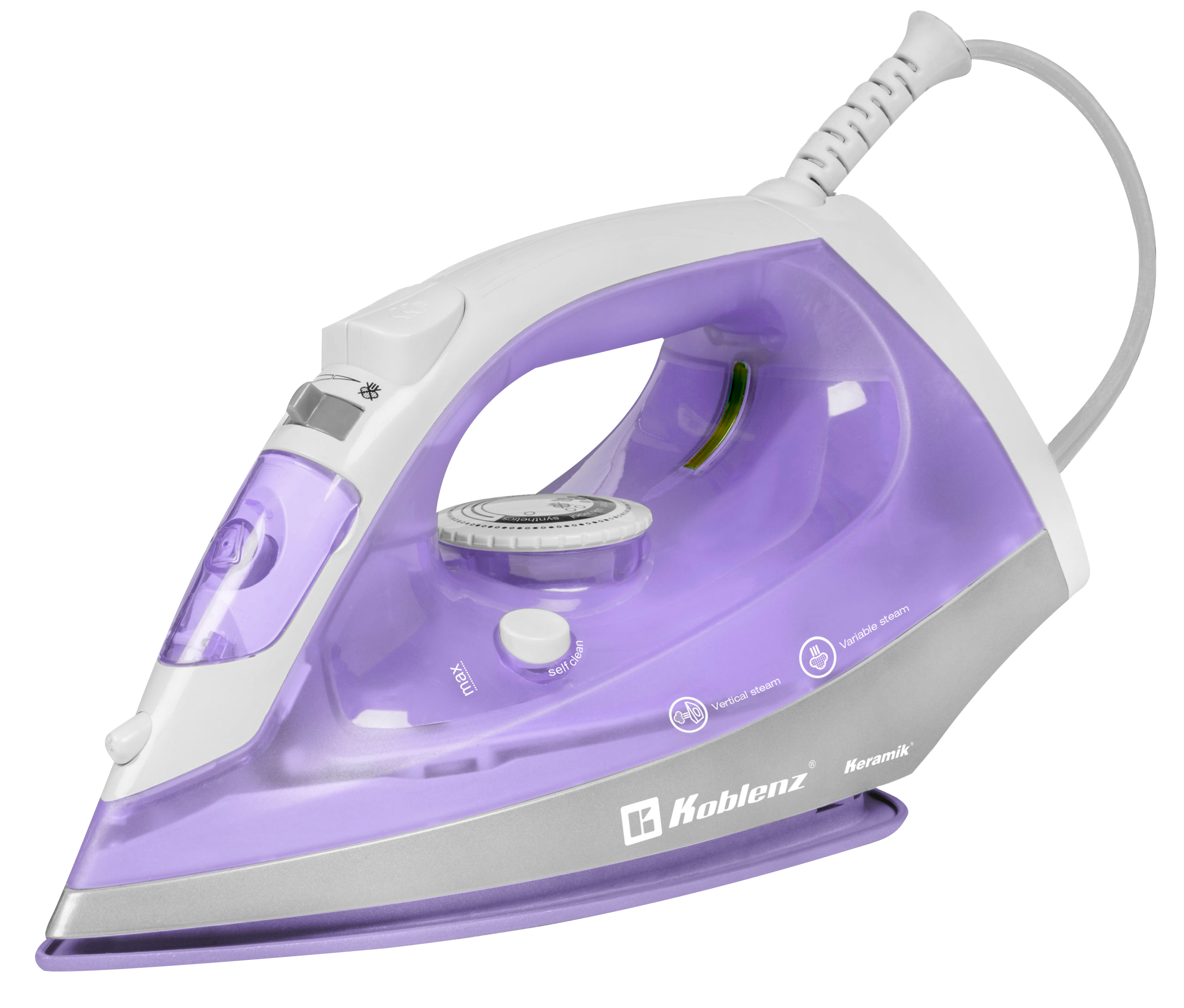 PLANCHA KOBLENZ PKK-340L 1200W VAPOR VERTICAL MORADO