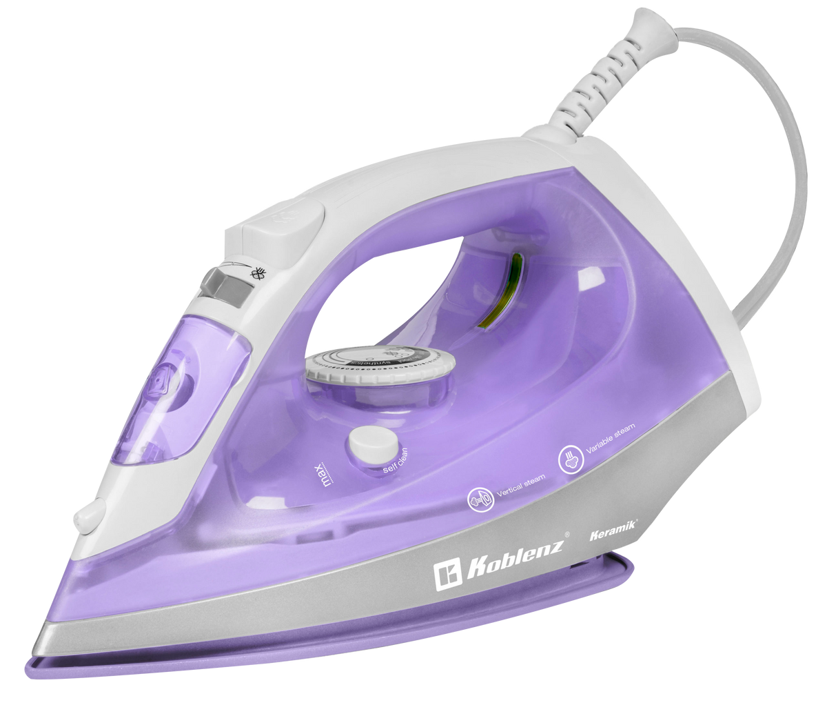 PLANCHA KOBLENZ PKK-340L 1200W VAPOR VERTICAL MORADO