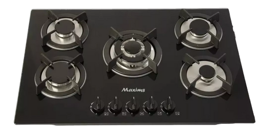 PARRILLA MAXIMS JZBS5B EMPOTRE CRISTAL TEMPLADO 5QUEMADORES 77X51CM PARRILLA FUNDICION