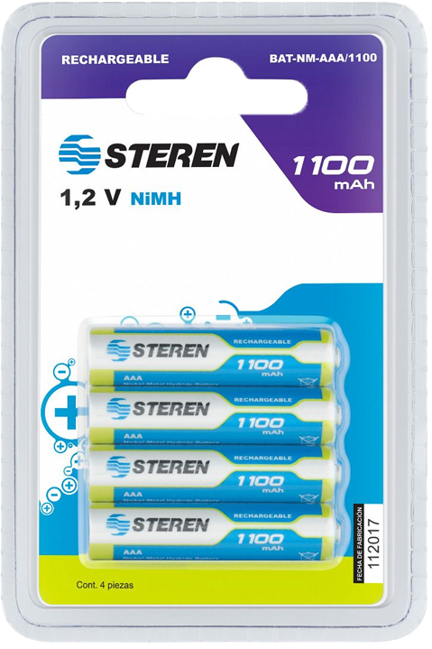 Pila Steren bat-nm-aaa/1100 4pilas recargables aaa nimh1100mah
