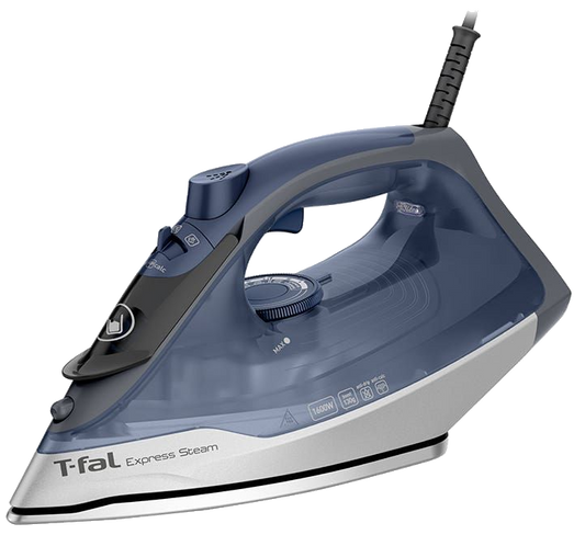 PLANCHA T-FAL FV2853X0 EXPRESS STEAM 1600W AZUL CERILIUM VAPOR VERTICAL ANTIGOTEO