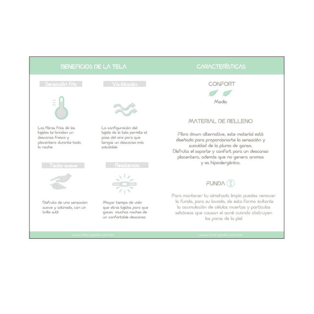 Almohada Therapedic Coolmint Frost Firme Estándar