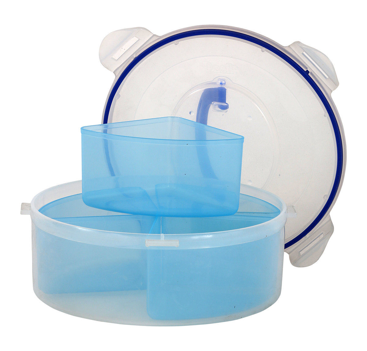 Recipiente Alica a3442rd 2lt hermetico divisiones de 350ml azul