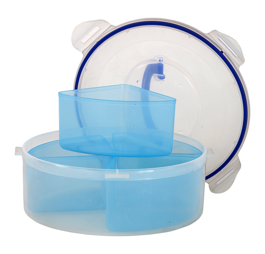 Recipiente Alica a3442rd 2lt hermetico divisiones de 350ml azul