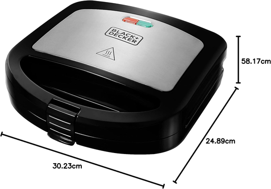 Sandwichera Black&decker sm24530 2porciones negro inox