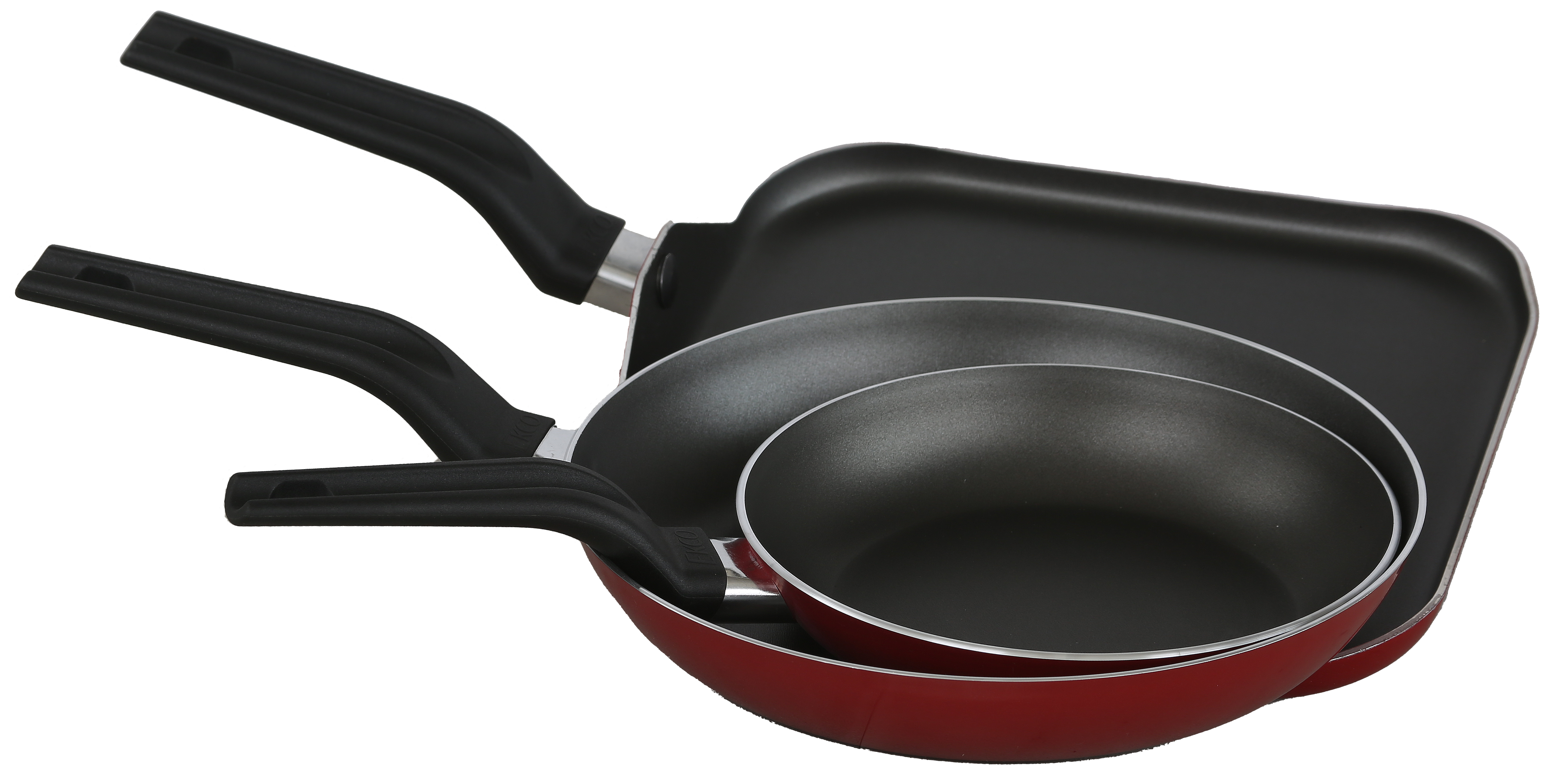 Sarten esco 29197 20/26cm comal cuadrado 28x28cm 2.8mm rojo