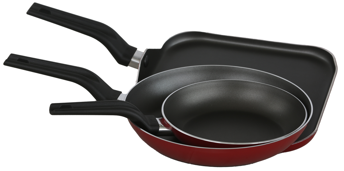 Sarten esco 29197 20/26cm comal cuadrado 28x28cm 2.8mm rojo