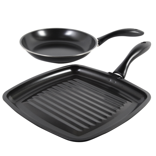 Sarten gibson everyday 92174.02 2 piezas 22/28cm negro acero carbon