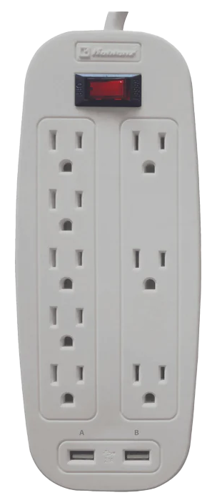 Supresor Koblenz 2100 de picos estacion de carga 8 contactos 2 puertos usb