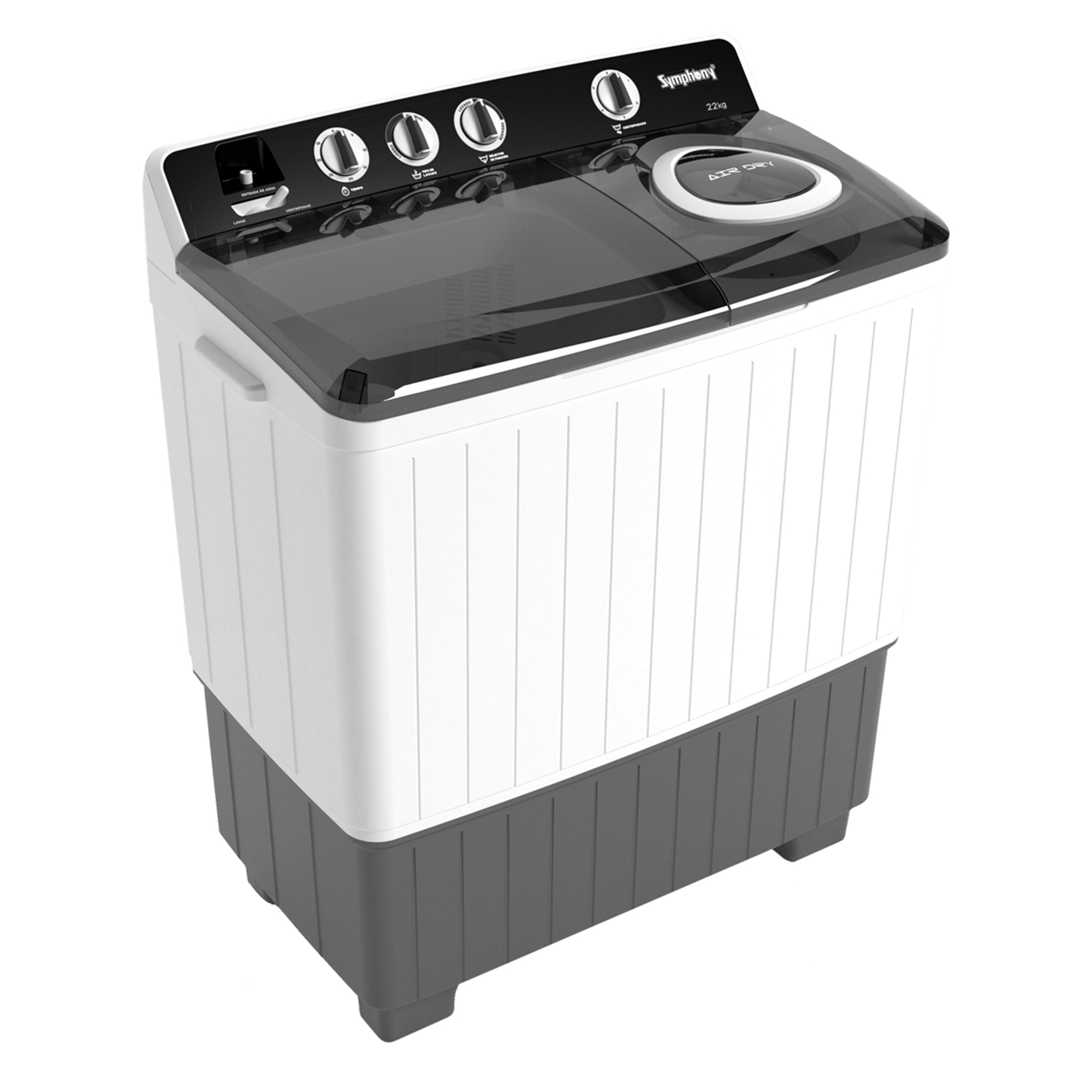 Lavadora Semi-Automática Symphony Dos Tinas 22kg SL22S Blanca con Timer y Doble Motor | (Preventa)